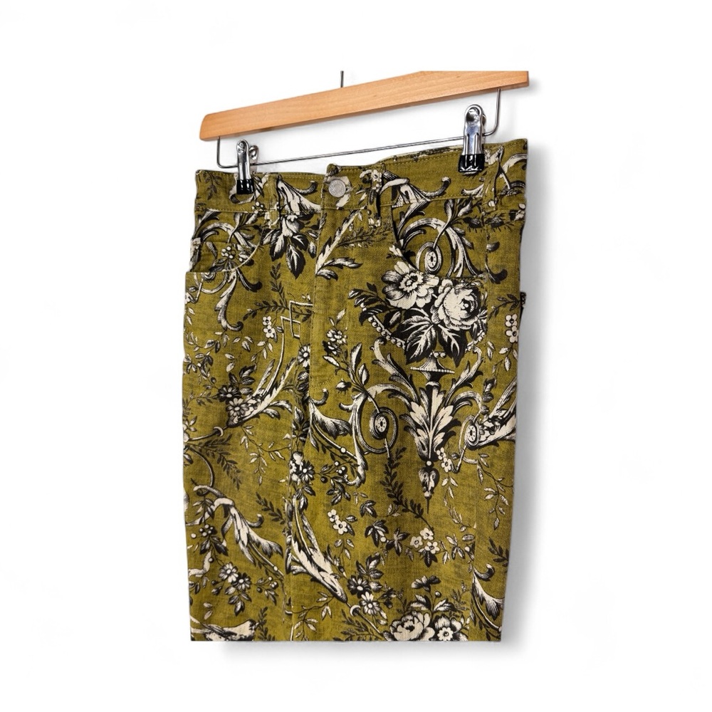 Anthropologie Pilcro Cropped Pants in Green print Size 28” - Picture 5 of 8